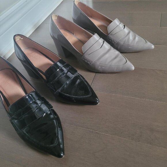 Halogen patent leather loafers in grey and black! - Picture 3 of 3